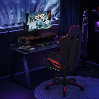 Silla de carreras de computadora ergonómica de diseño moderno con reposapiés