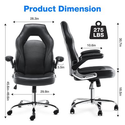 Silla de juego de carreras ergonómica ALINUNU Silla de ordenador giratoria directa con soporte lumbar