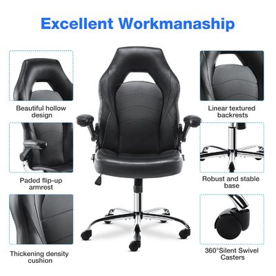 Silla de juego de carreras ergonómica ALINUNU Silla de ordenador giratoria directa con soporte lumbar