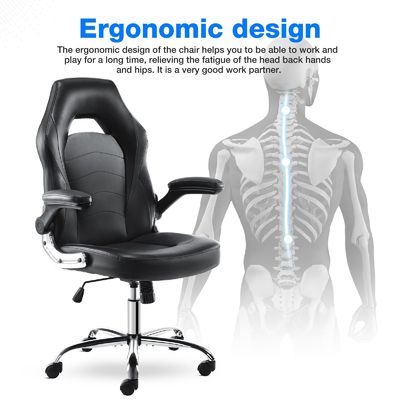 Silla de juego de carreras ergonómica ALINUNU Silla de ordenador giratoria directa con soporte lumbar