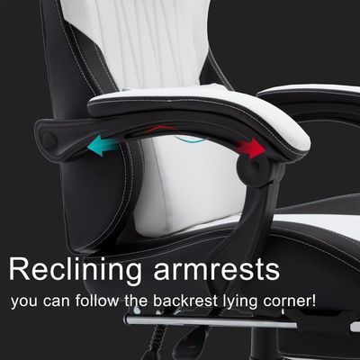 Silla de juegos de computadora ergonómica ajustable en altura con reposacabezas y soporte lumbar