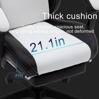 Silla de juegos de computadora ergonómica ajustable en altura con reposacabezas y soporte lumbar