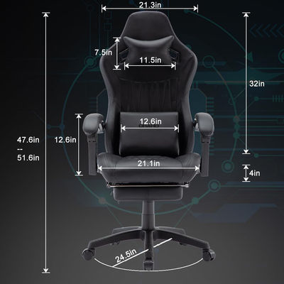 Silla giratoria ergonómica ajustable de altura con reposacabezas y soporte lumbar