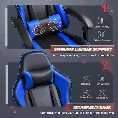 OEM ODM Silla de videojuegos de carreras de computadora con reposacabezas y reposacabezas en color personalizado