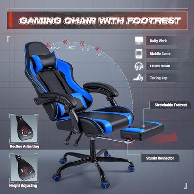 OEM ODM Silla de videojuegos de carreras de computadora con reposacabezas y reposacabezas en color personalizado
