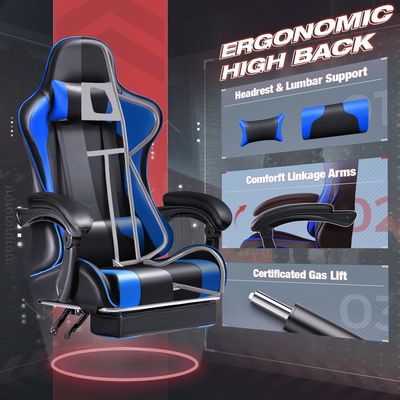 OEM ODM Silla de videojuegos de carreras de computadora con reposacabezas y reposacabezas en color personalizado