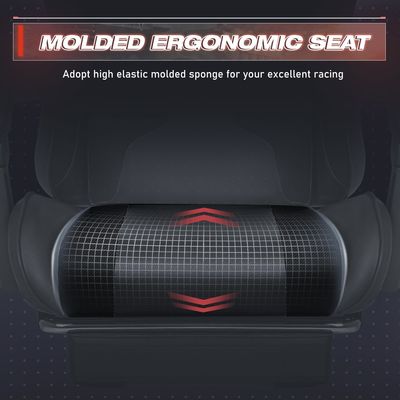 Silla ajustable para juegos de computadora de carreras con reposapiés y apoyo lumbar para masajes
