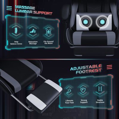 Masaje Soporte lumbar Silla giratoria de juego con 360 rotaciones Peso de artículo 41.9 libras
