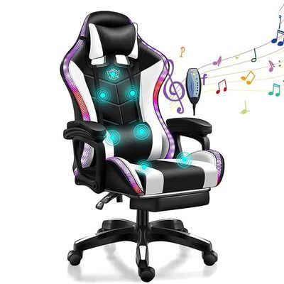 Silla de juego RGB de estilo moderno ALINUNU con función giratoria 360 y función de masaje