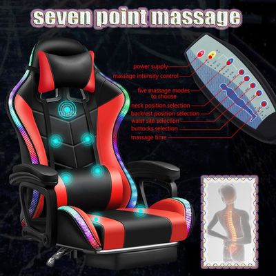 Silla de juego RGB de estilo moderno ALINUNU con función giratoria 360 y función de masaje