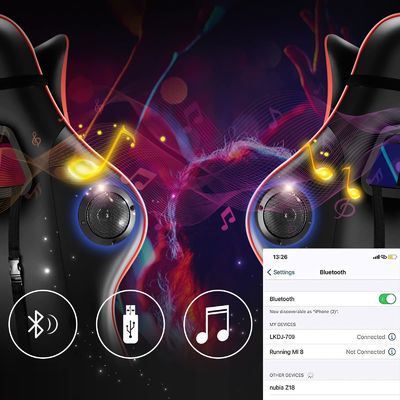 Silla de juego RGB de estilo moderno ALINUNU con función giratoria 360 y función de masaje