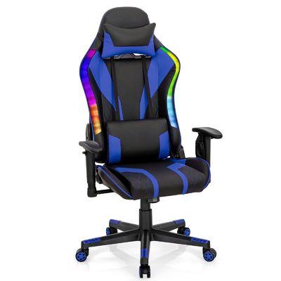 Personaliza la silla ergonómica de videojuegos con luces LED RGB y diseño ajustable