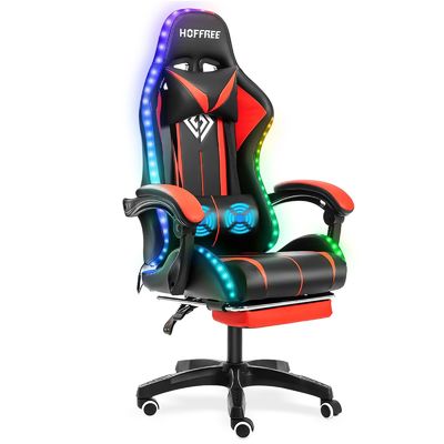 Personalizar ALINUNU Ergonomic Computador Masaje silla de juego con luces LED y reposapiés