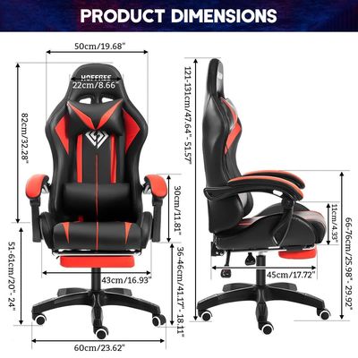 Personalizar ALINUNU Ergonomic Computador Masaje silla de juego con luces LED y reposapiés