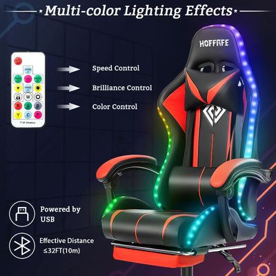 Personalizar ALINUNU Ergonomic Computador Masaje silla de juego con luces LED y reposapiés