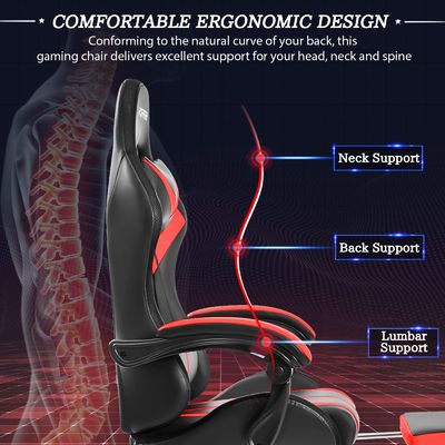 Personalizar ALINUNU Ergonomic Computador Masaje silla de juego con luces LED y reposapiés