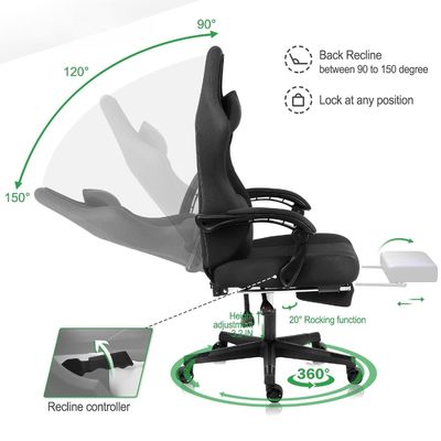 Silla giratoria de ordenador ergonómica con reposapiés de color personalizable