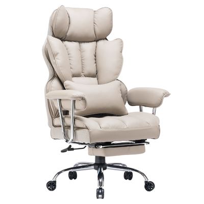 Silla giratoria de cuero PU de espalda alta para mayor comodidad