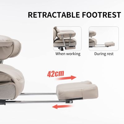 Silla giratoria de cuero PU de espalda alta para mayor comodidad