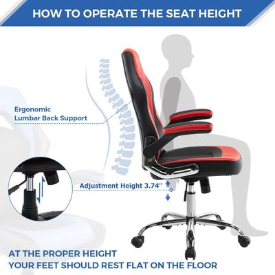 Silla de juego ergonómica de color personalizado con soporte lumbar de ALINUNU