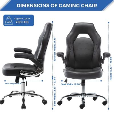 La silla de juego ergonómica de ALINUNU con soporte lumbar 360 giratoria y ajuste de altura