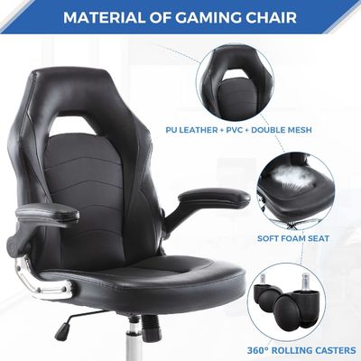La silla de juego ergonómica de ALINUNU con soporte lumbar 360 giratoria y ajuste de altura