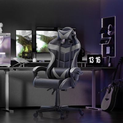 Obtenga la última experiencia de juego silla de juegos de PU con masaje 33 &quot;D x 24&quot; W x 49.2 &quot;H