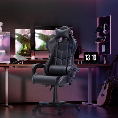 Suministro directo de silla de juego ergonómica de estilo moderno con masaje y cuero sintético