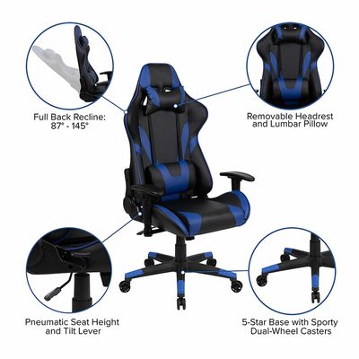ALINUNU Moderno diseño silla de juego con girador ajustable y 280 libras de capacidad