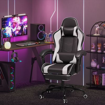 Silla de videojuegos de carreras con asiento giratorio y elemento de diseño ergonómico Peso 41,9 libras
