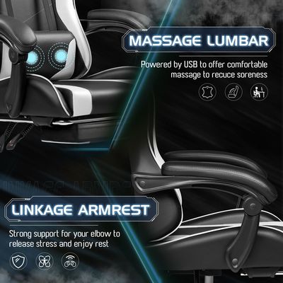 Silla de videojuegos de carreras con asiento giratorio y elemento de diseño ergonómico Peso 41,9 libras