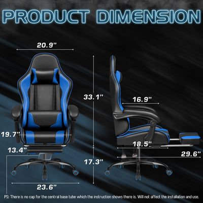 Silla de ordenador ergonómica con respaldo de cabeza giratorio 360 y función de reclinación de ALINUNU
