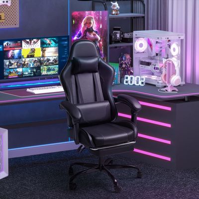 41.9 libras Video de carreras silla de juegos ergonómico asiento giratorio apoyacabezas 3 elevadores de gas