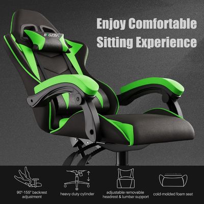 Silla de juegos de carreras de hierro de color metal tipo personalizado con reposacabezas y soporte lumbar