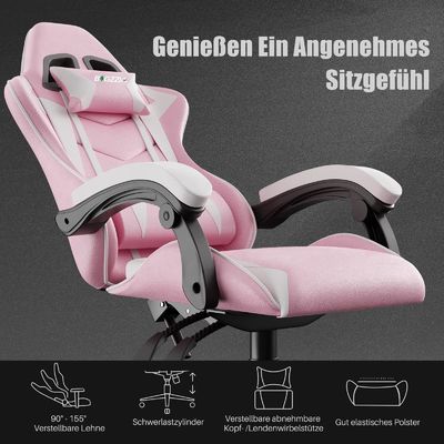 Silla de videojuegos con respaldo para la cabeza y soporte lumbar