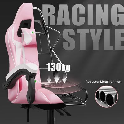 Silla de videojuegos con respaldo para la cabeza y soporte lumbar