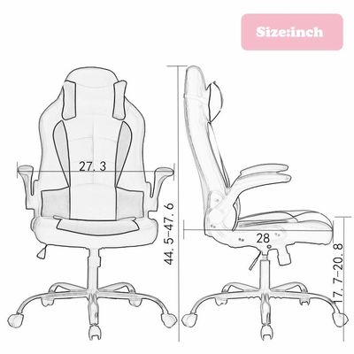 Silla de juegos de carreras PC de ALINUNU Silla giratoria de cuero falso Tipo de material del asiento para adultos