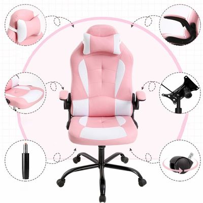 Silla de juegos de carreras PC de ALINUNU Silla giratoria de cuero falso Tipo de material del asiento para adultos
