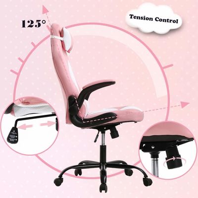 Silla de juegos de carreras PC de ALINUNU Silla giratoria de cuero falso Tipo de material del asiento para adultos