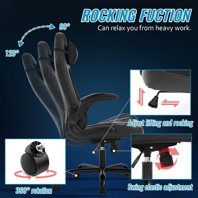 360 giratorios / ajuste de altura / función de reclinación PC silla de juego de color personalizado para adultos