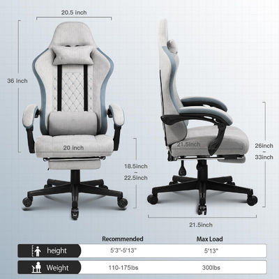 Silla de juego de carreras de color personalizada con función de giro 360 / ajuste de altura / reclinación