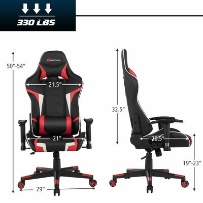Silla de carreras de juegos de computadora ajustable en altura para oficinas