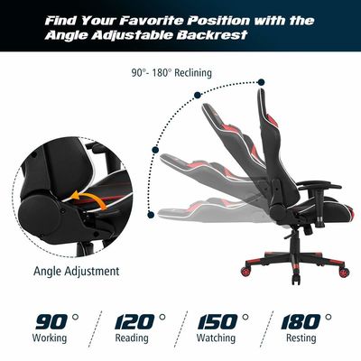 Silla de carreras de juegos de computadora ajustable en altura para oficinas