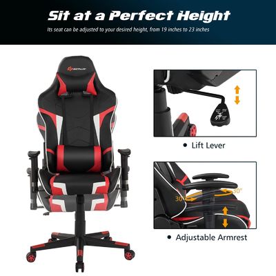 Silla de carreras de juegos de computadora ajustable en altura para oficinas