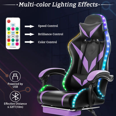 Embalaje de correos Silla ergonómica de juego RGB con masaje y luces LED