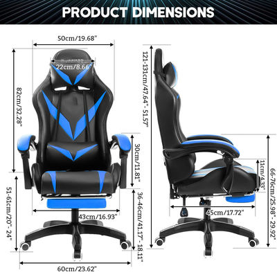 Material de marco de cloruro de polivinilo silla de juego RGB con masaje y luces LED perfecto