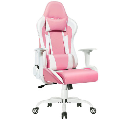 Silla de juego de carreras de espalda alta con diseño ergonómico y ajustable en altura de ALINUNU