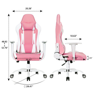 Silla de juego de carreras de espalda alta con diseño ergonómico y ajustable en altura de ALINUNU