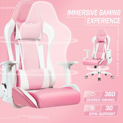 Silla de juego de carreras de espalda alta con diseño ergonómico y ajustable en altura de ALINUNU
