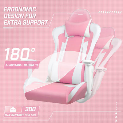 Silla de juego de carreras de espalda alta con diseño ergonómico y ajustable en altura de ALINUNU